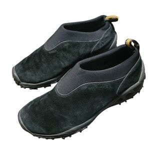 MERRELL Women's Winter Moccasin Black Suede Trail Hiking Slip-On Shoes